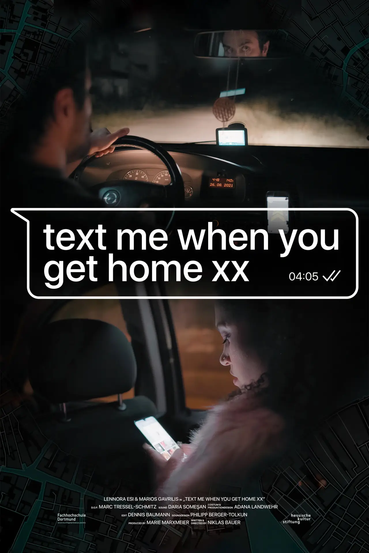 Movie poster "Text me when you get home XX"