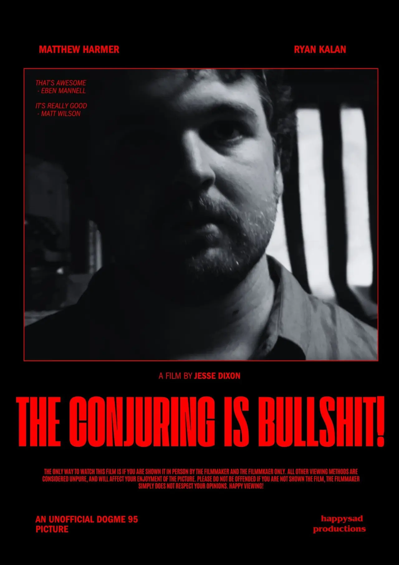 Movie poster "The Conjuring Is Bullshit!"