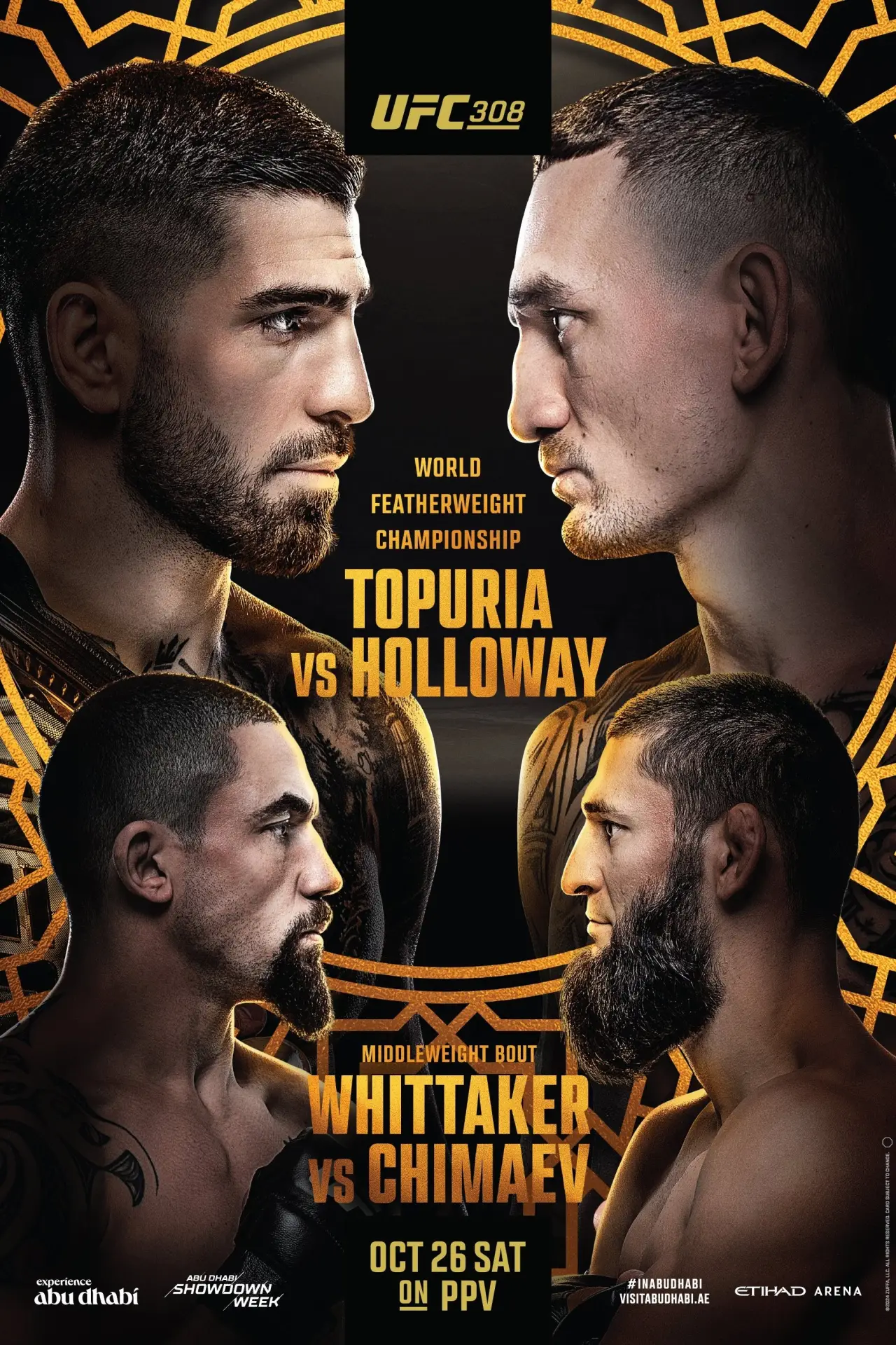 Movie poster "UFC 308: Topuria vs. Holloway"