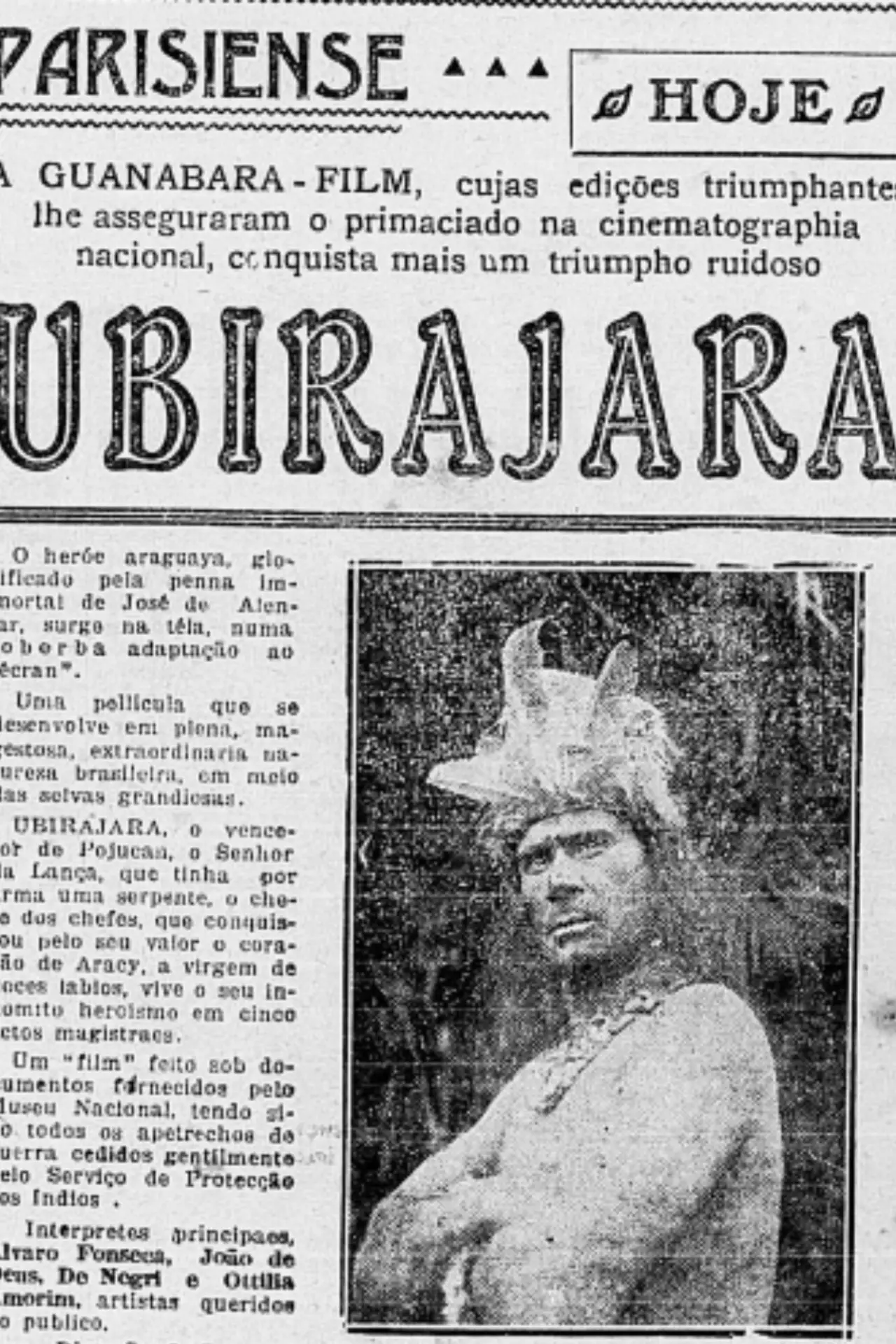 Movie poster "Ubirajara"
