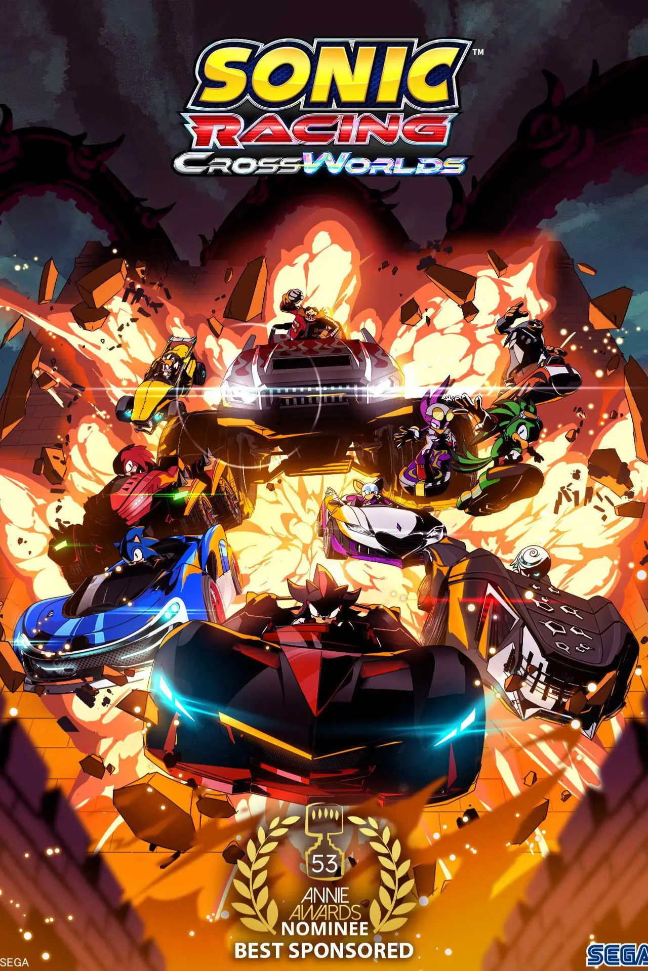 Movie poster "Sonic Racing:  CrossWorlds - The Animation"