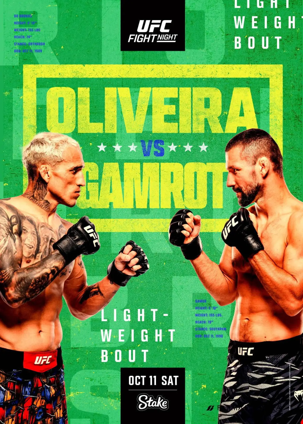 Movie poster "UFC Fight Night 261: Oliveira vs. Gamrot"
