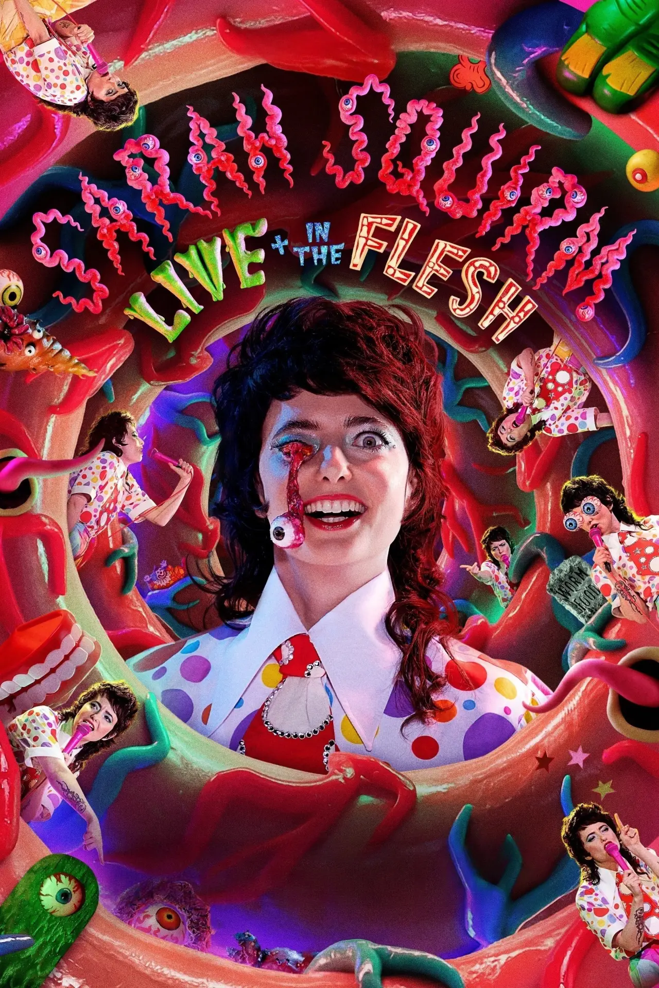 Movie poster "Sarah Squirm: Live + in the Flesh"