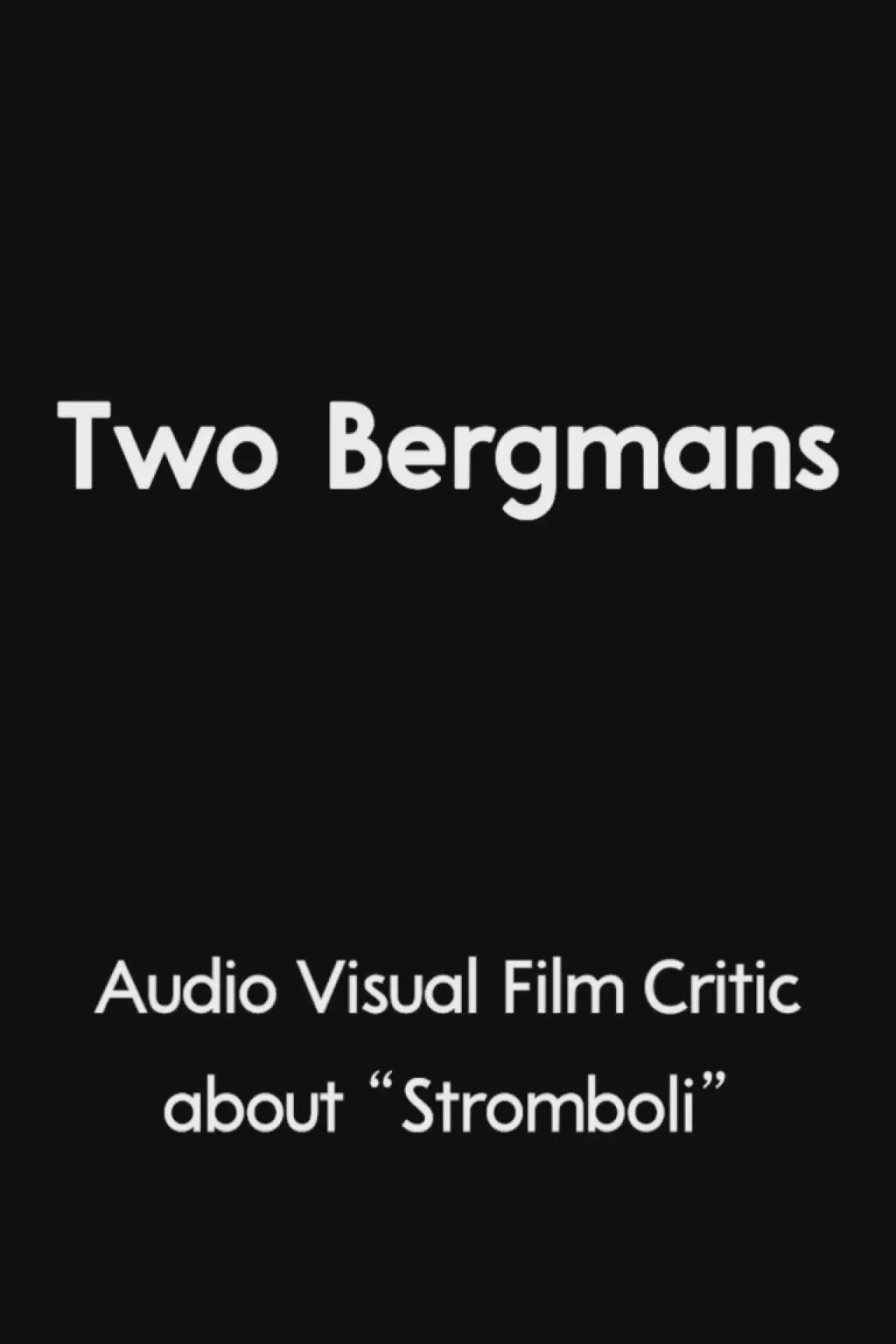 Movie poster "Two Bergmans"