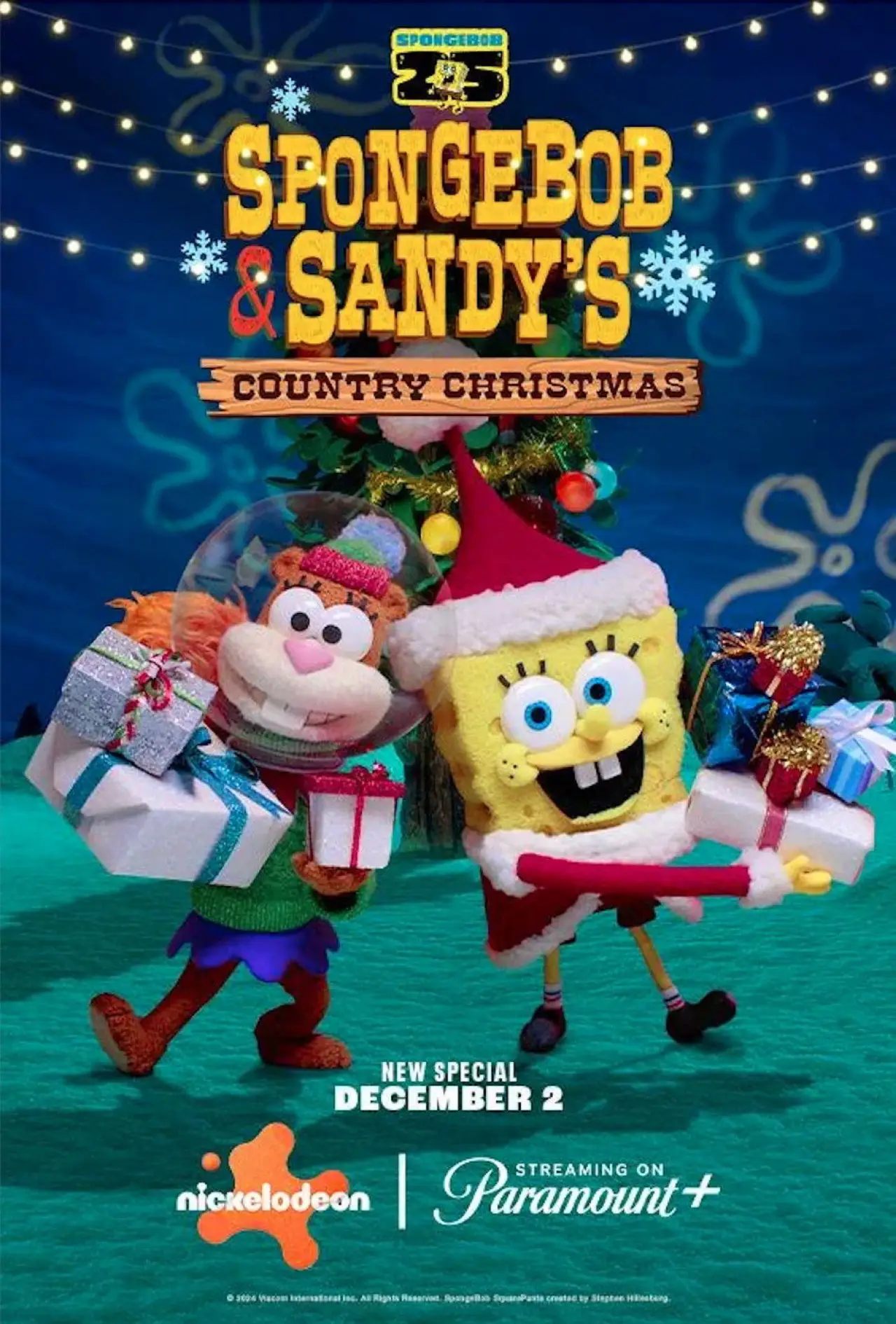 Movie poster "SpongeBob and Sandy’s Country Christmas"