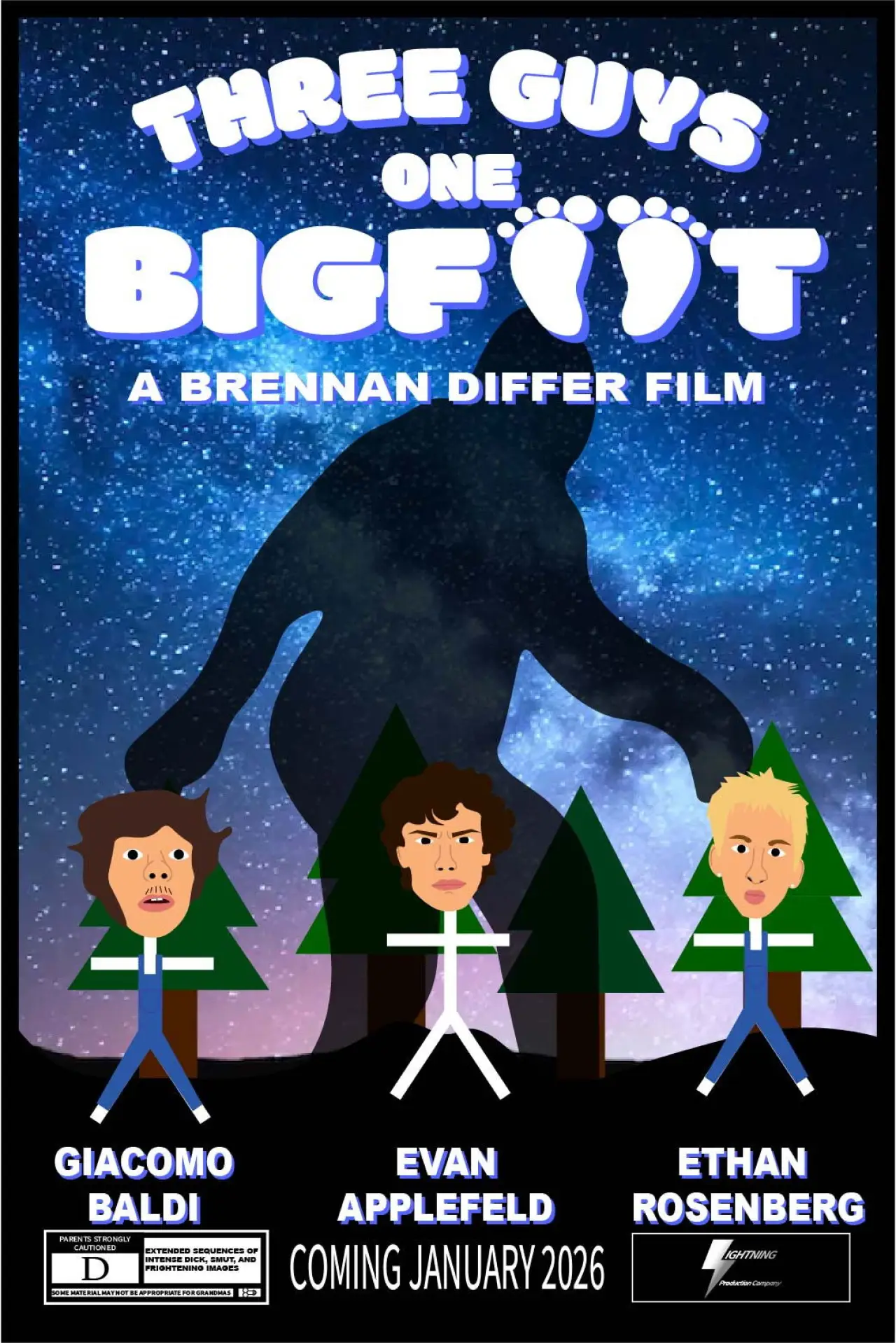 Movie poster "Three Guys, One Bigfoot"