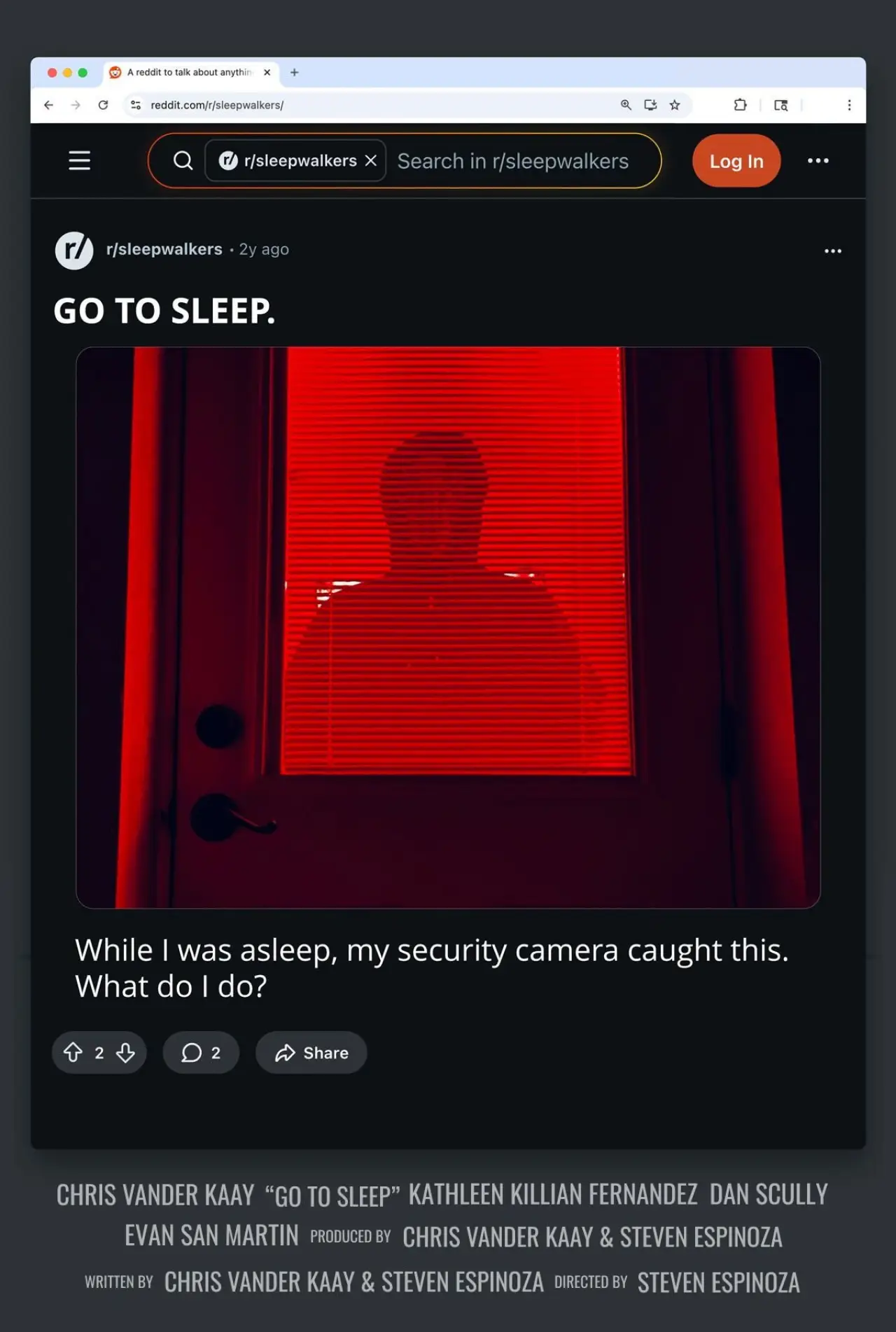 Movie poster "Go to Sleep"