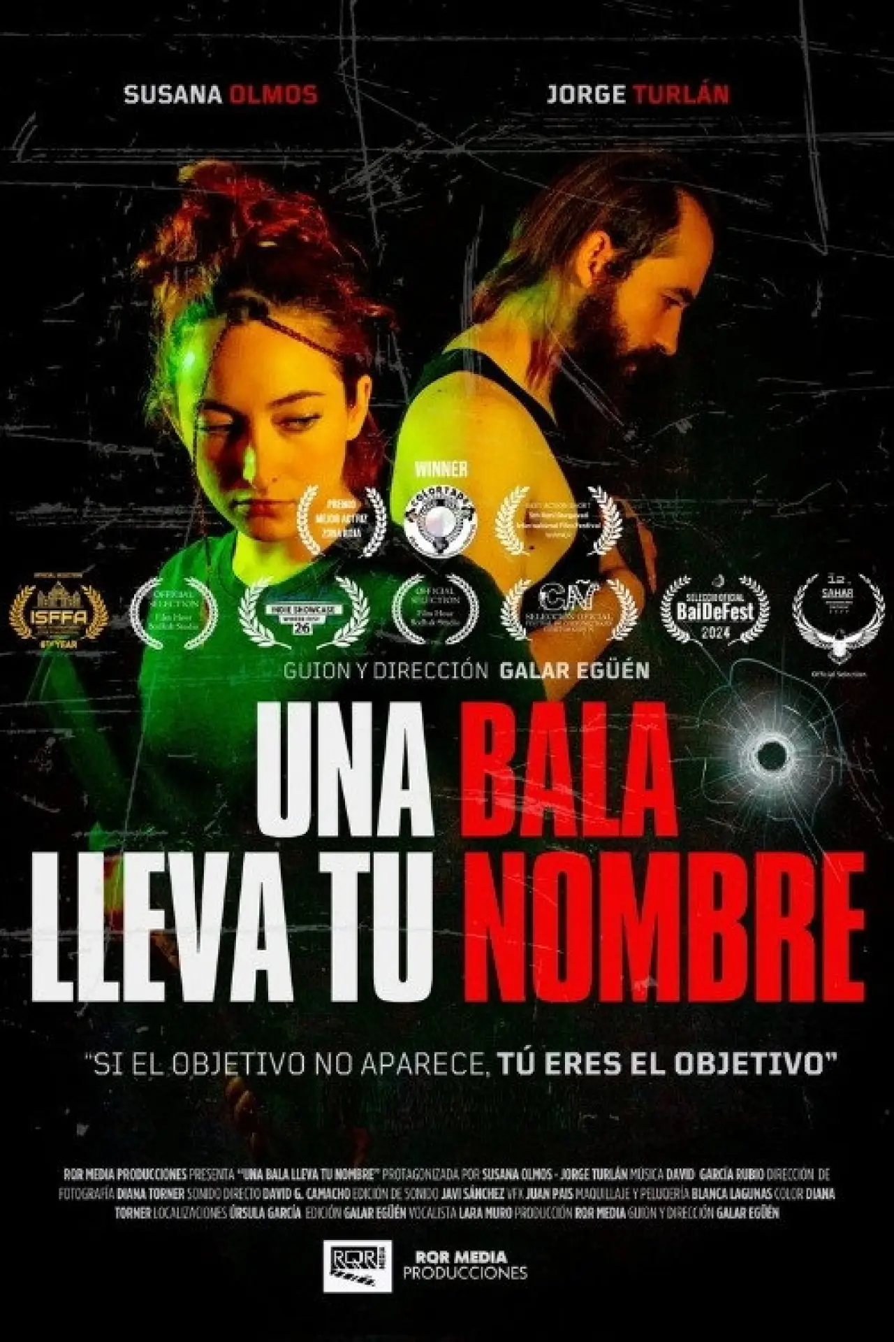 Movie poster "Una bala lleva tu nombre"