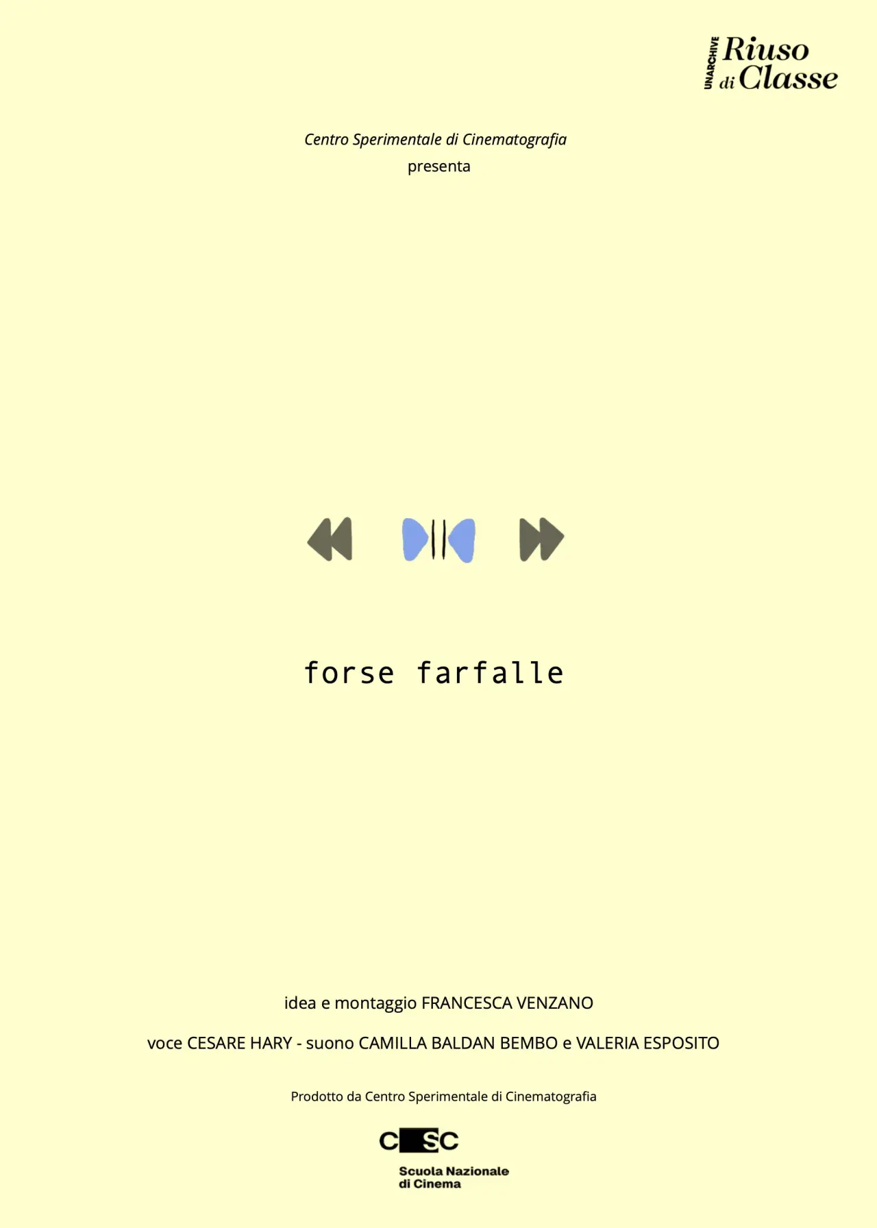 Movie poster "Forse farfalle"