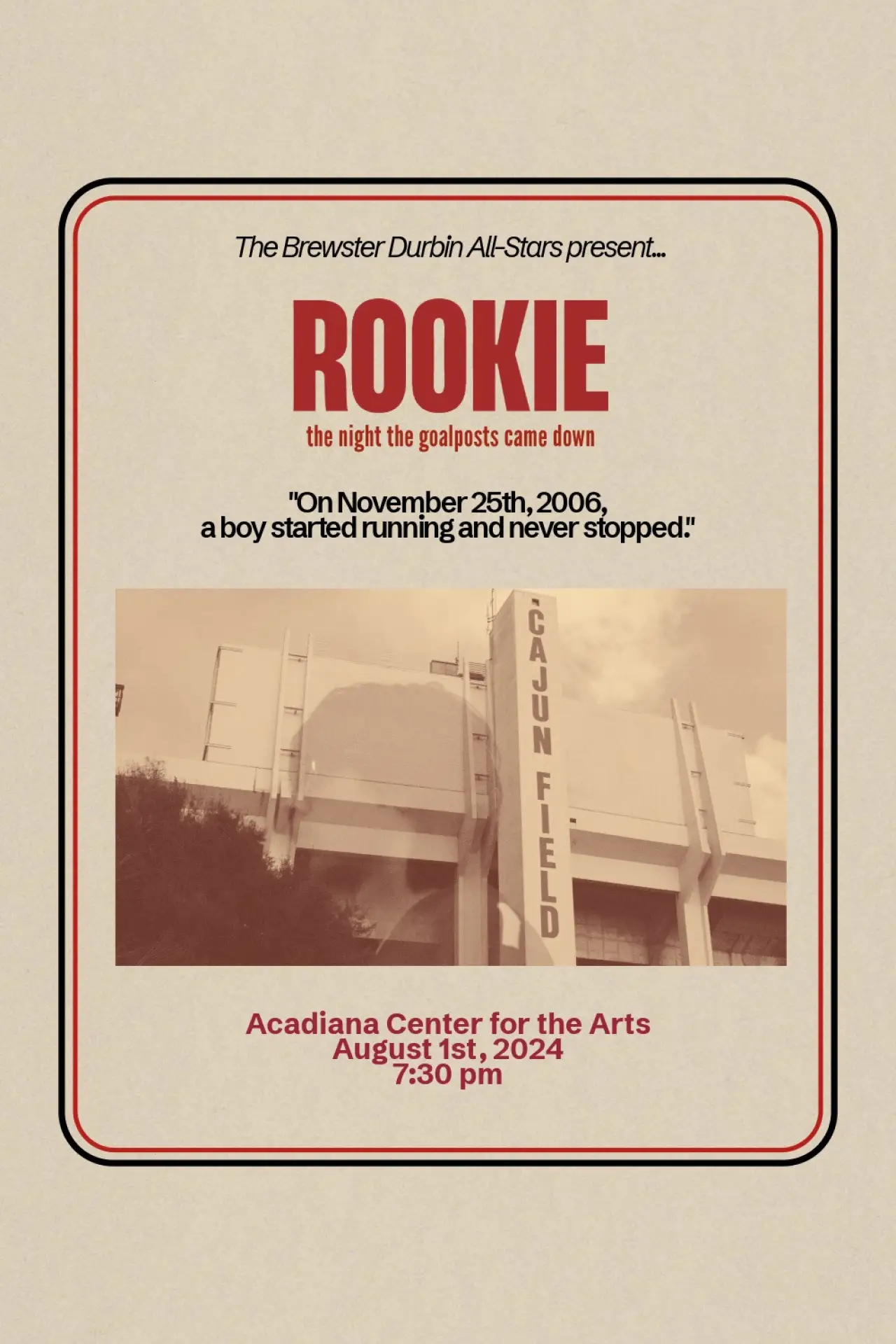 Movie poster "Rookie: The Night the Goalposts Came Down"