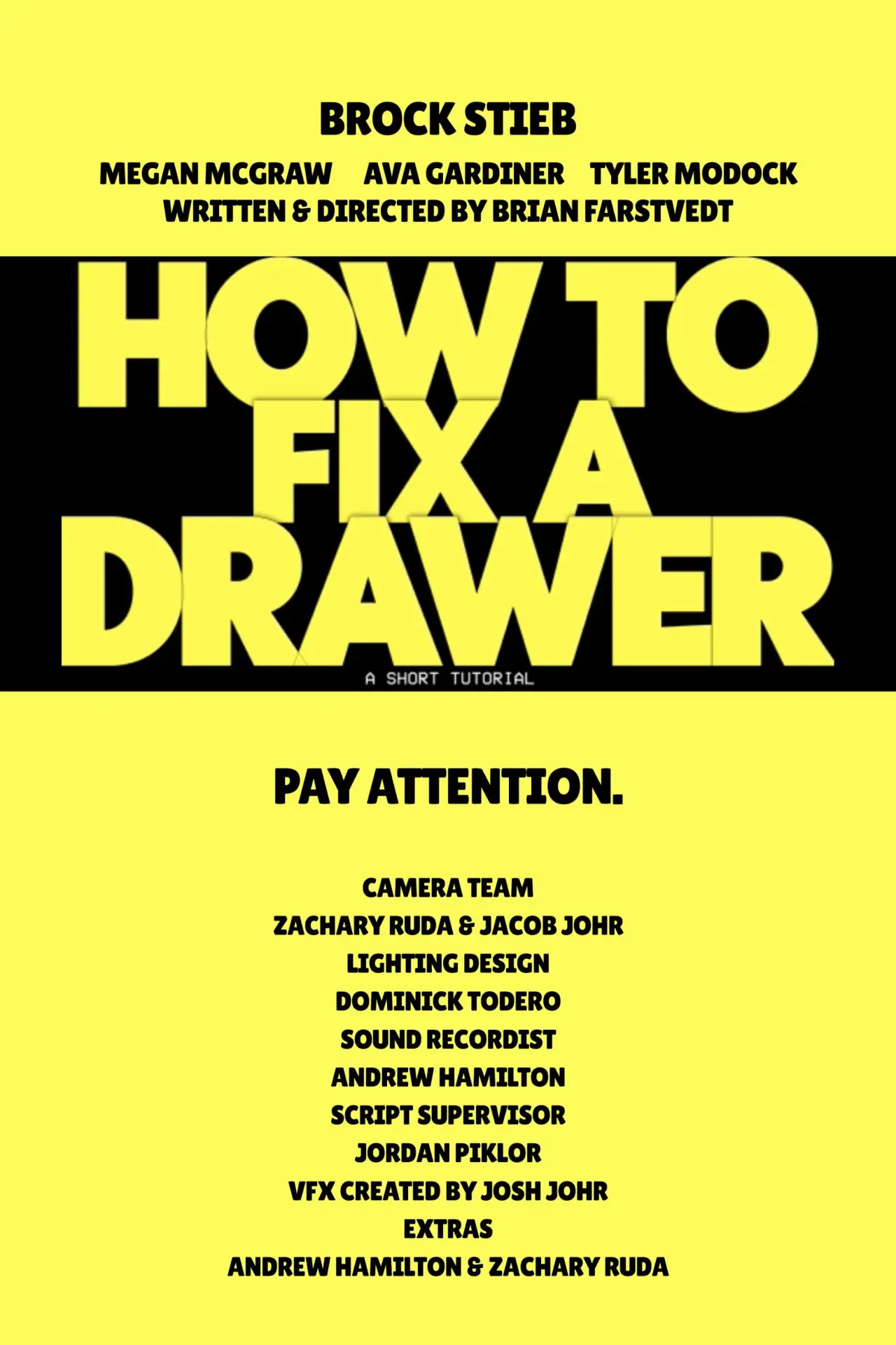 Movie poster "How To Fix A Drawer"