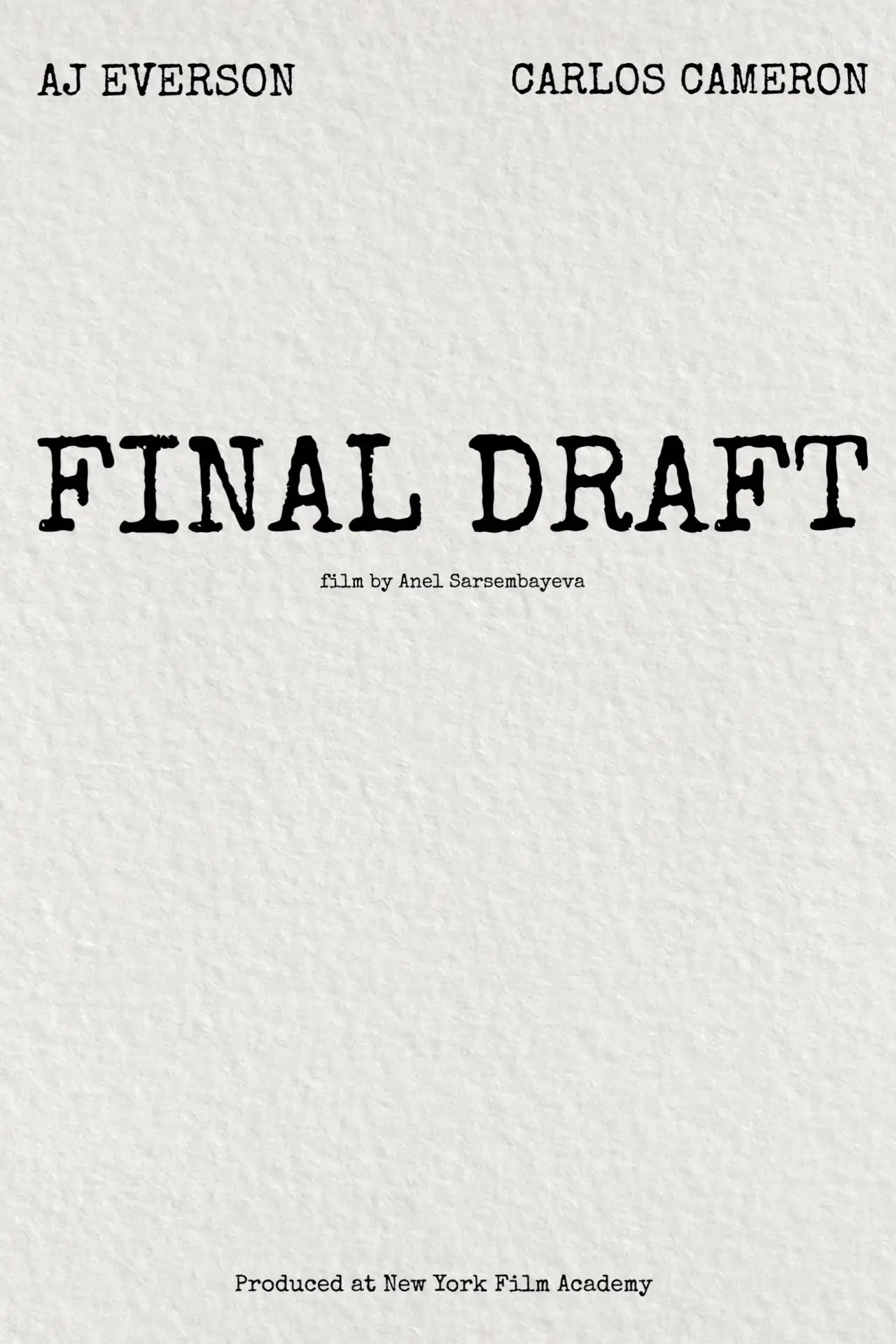 Movie poster "Final Draft"