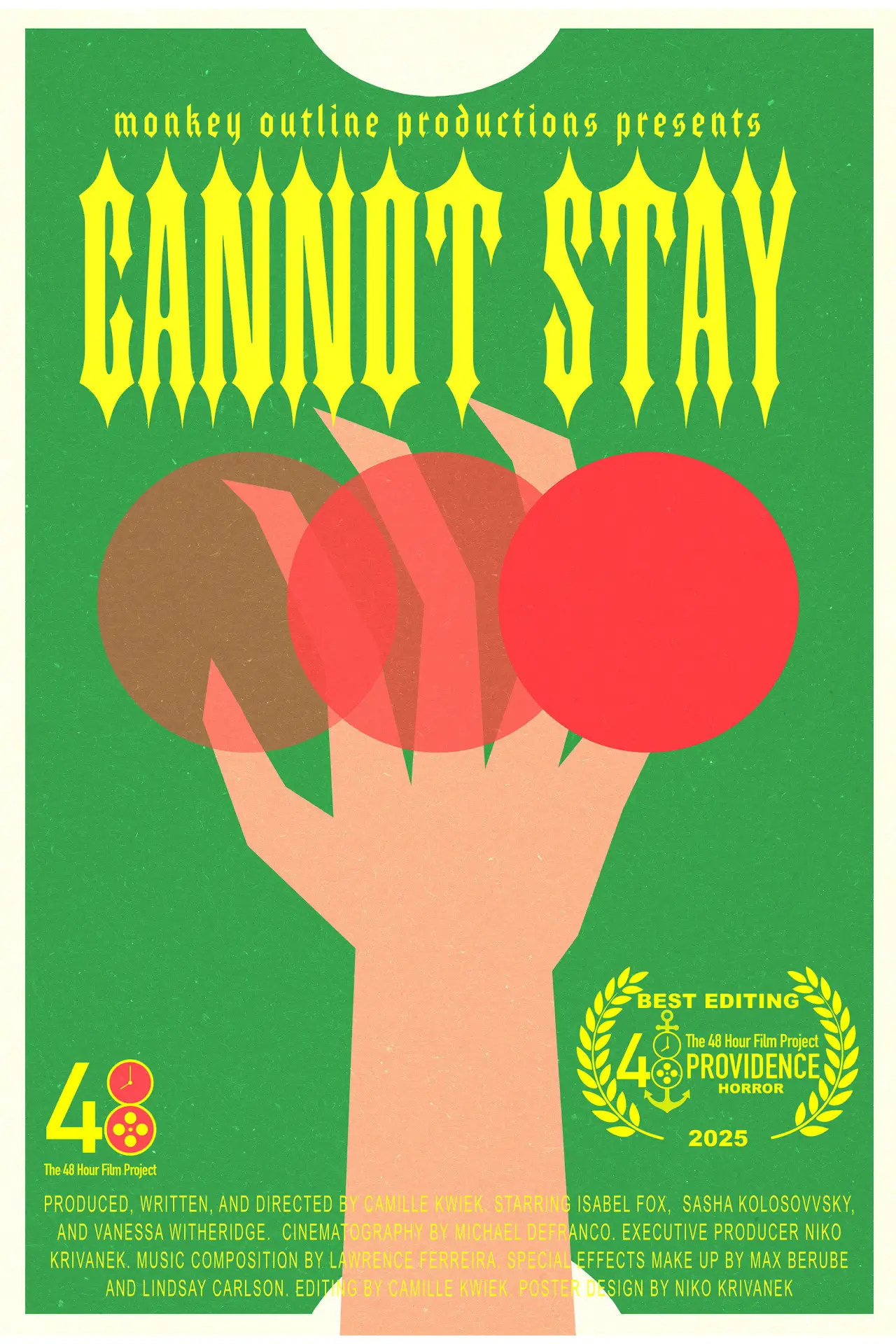 Movie poster "Cannot Stay"