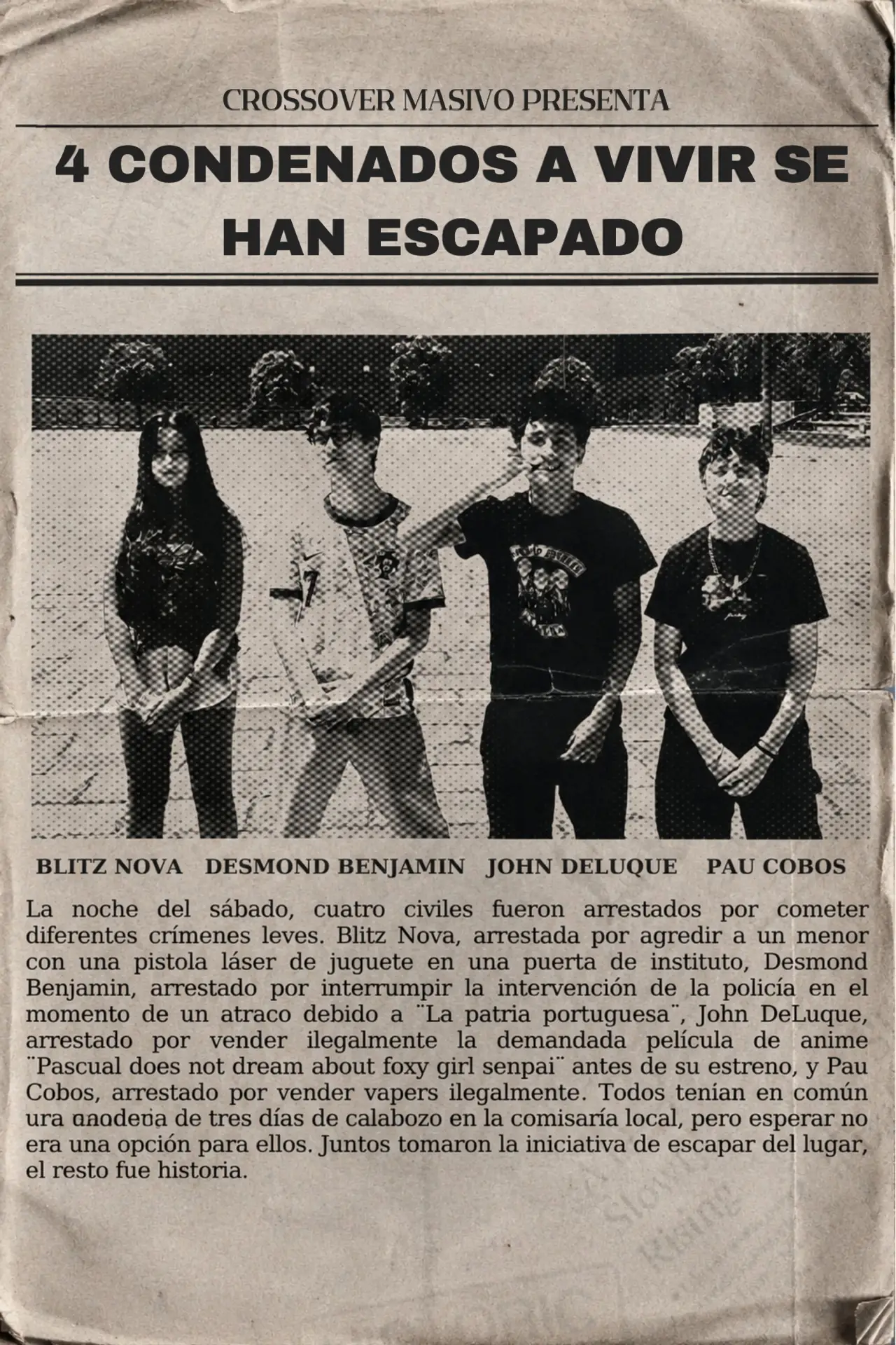 Movie poster "Cuatro condenados a vivir se han escapado"