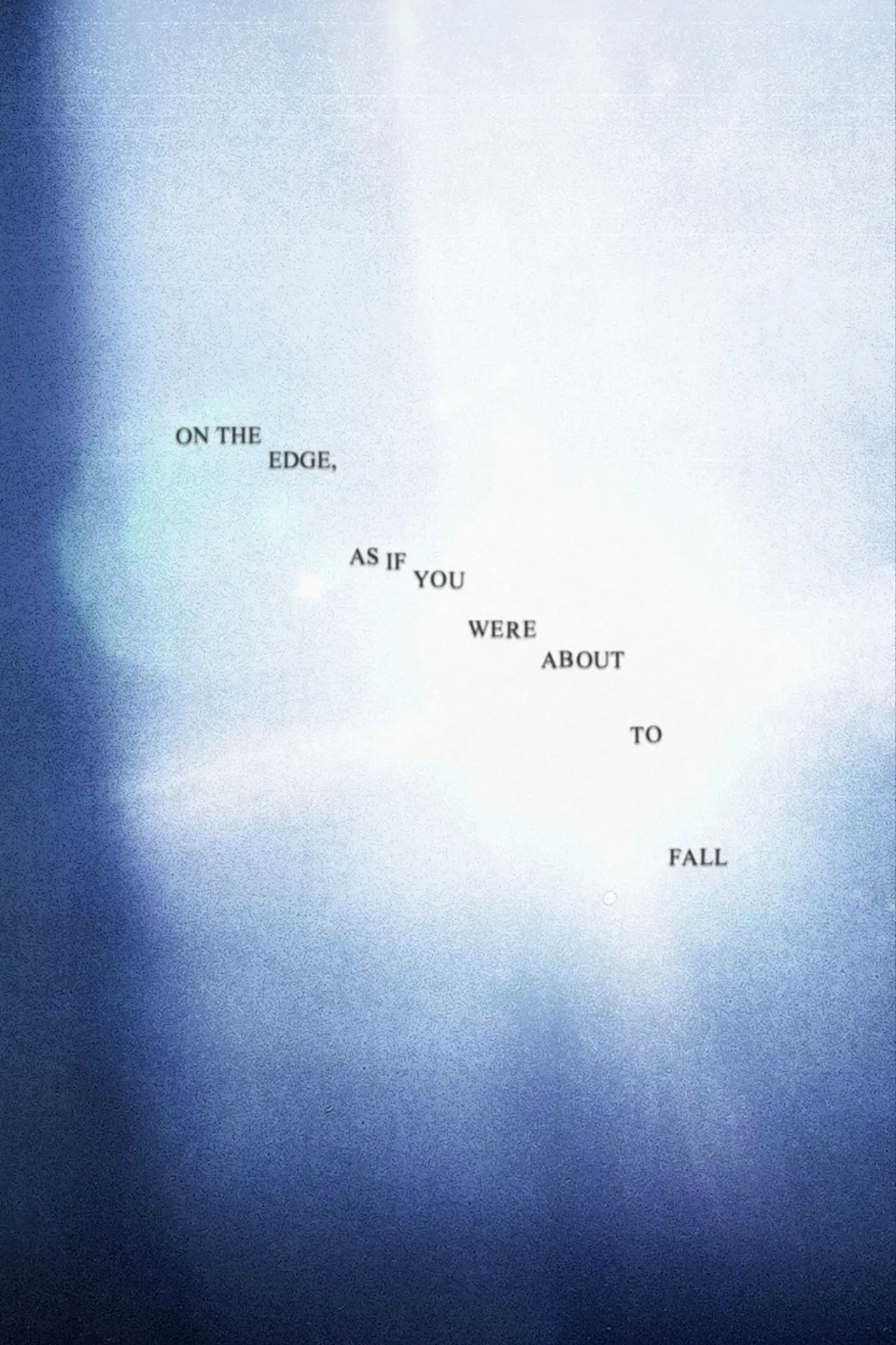 Movie poster "On the edge, as if you were about to fall"