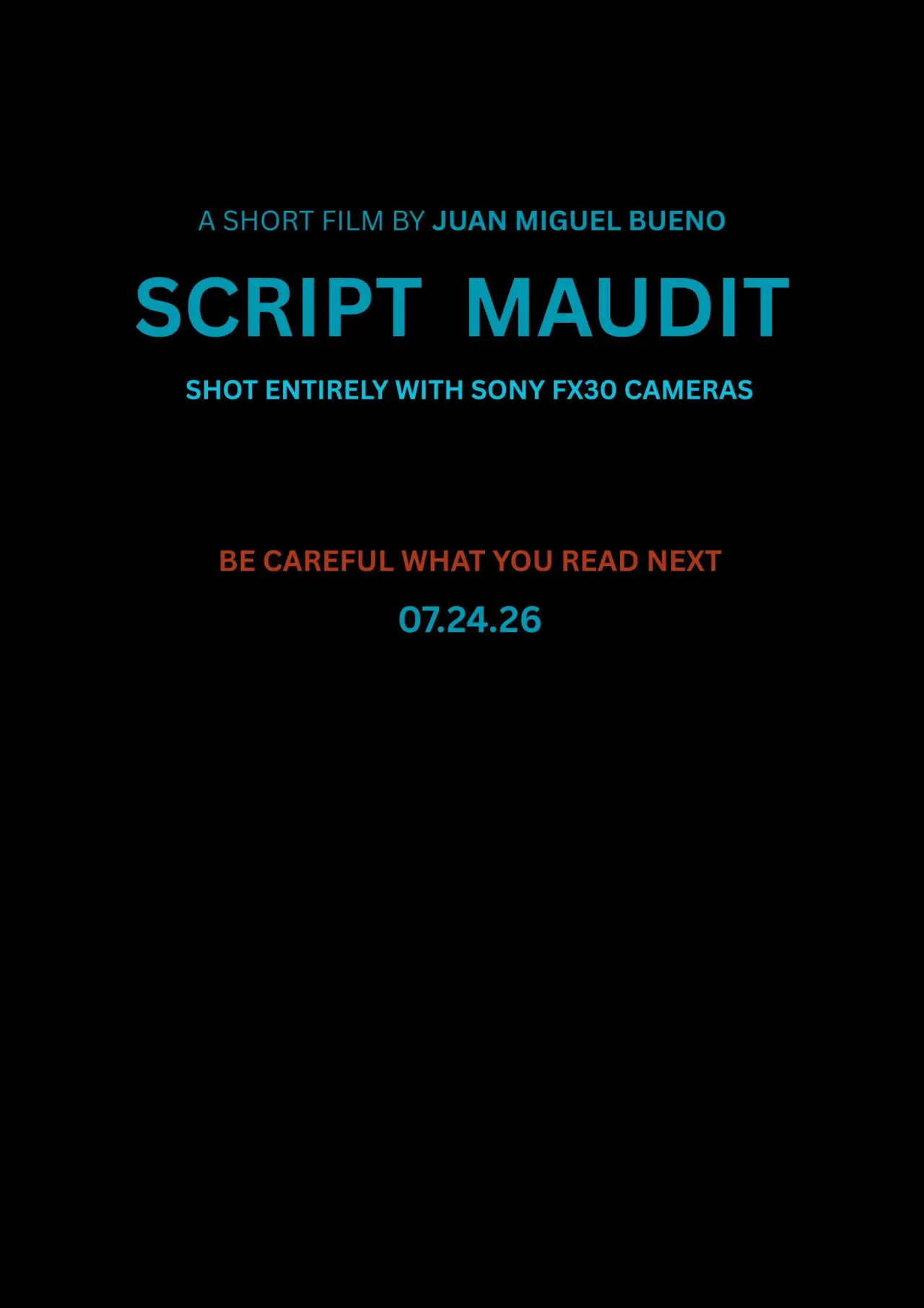 Movie poster "Script Maudit"