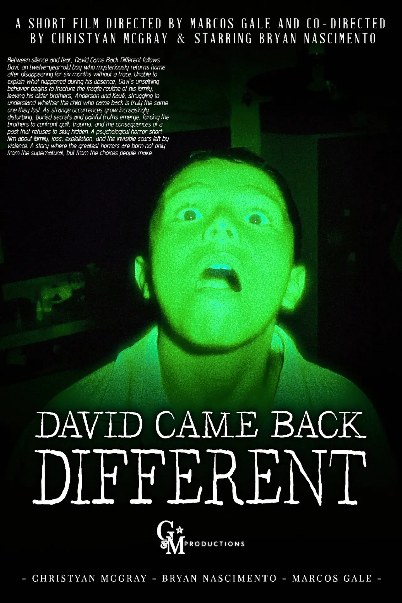 Movie poster "David Came Back Different"