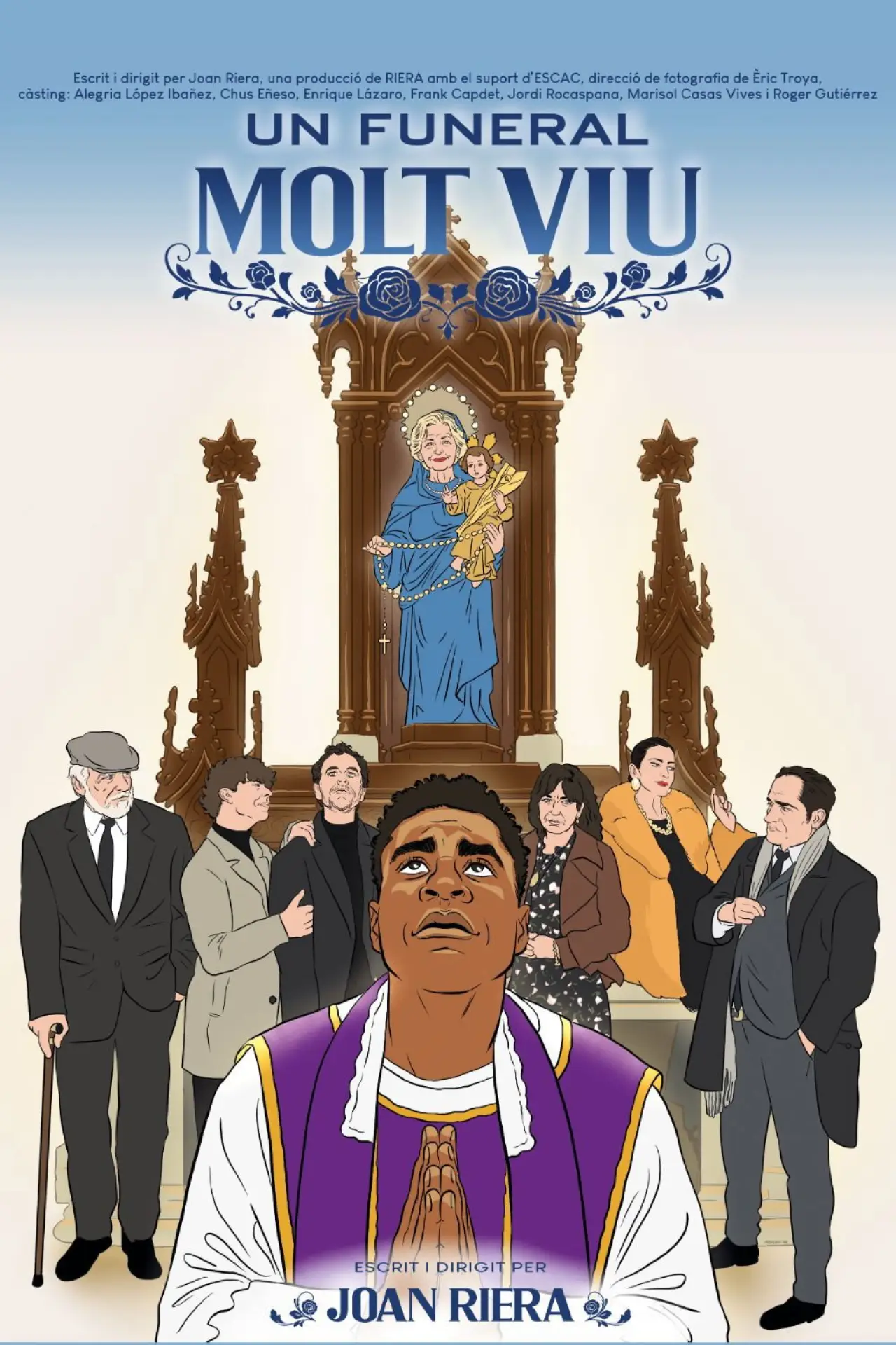 Movie poster "Un funeral molt viu"