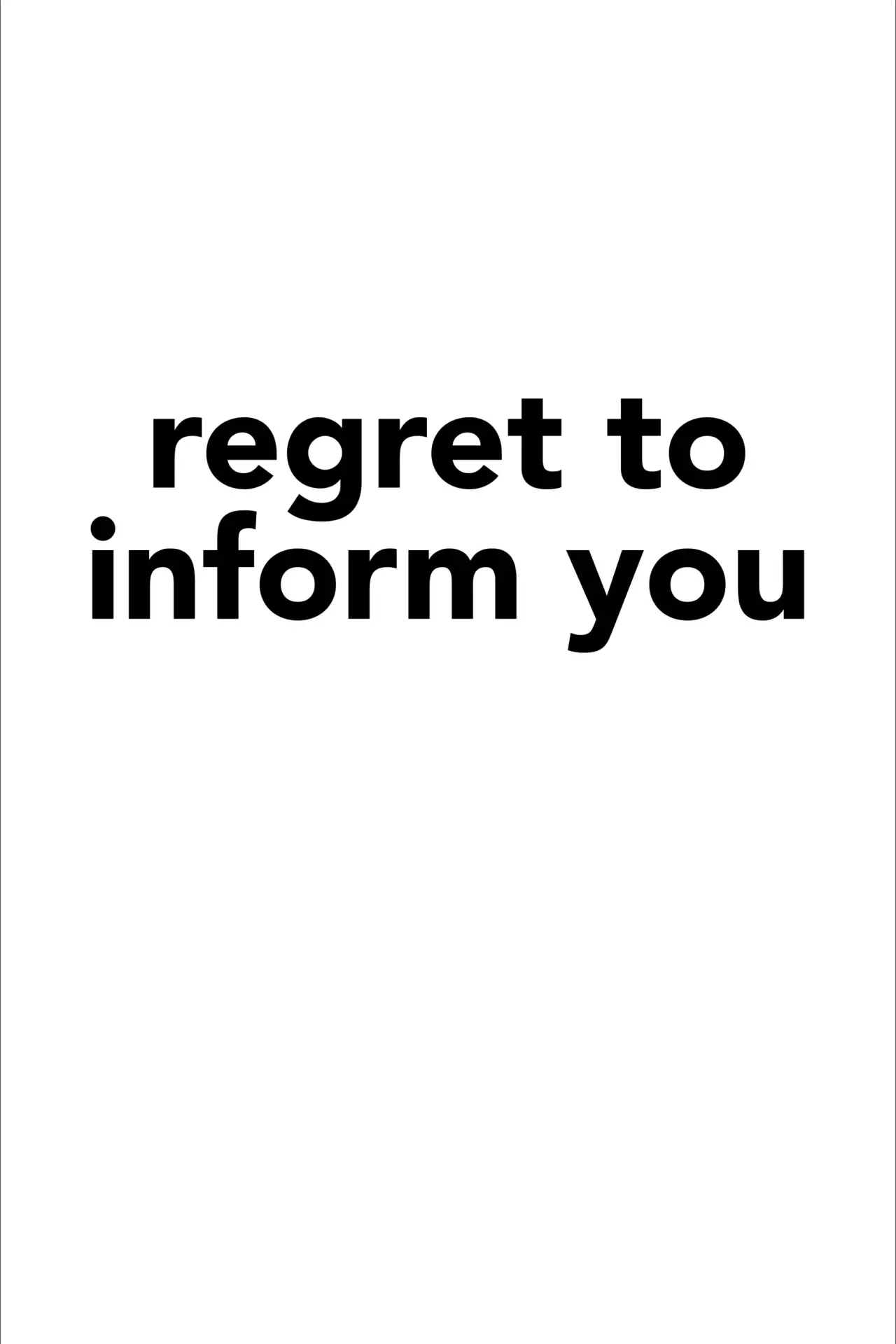 Movie poster "Regret to Inform You"