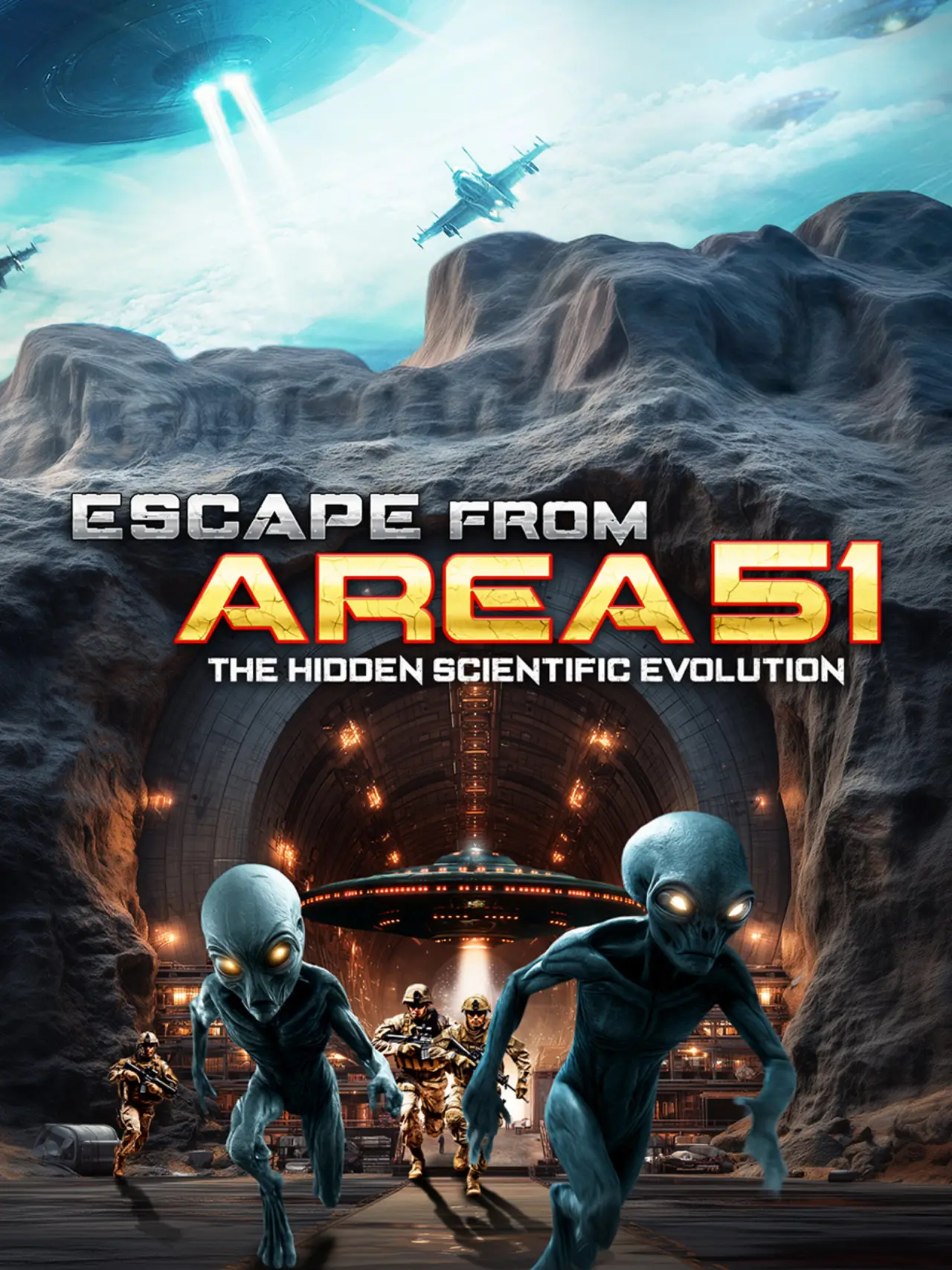 Movie poster "Escape from Area 51: The Hidden Scientific Evolution"