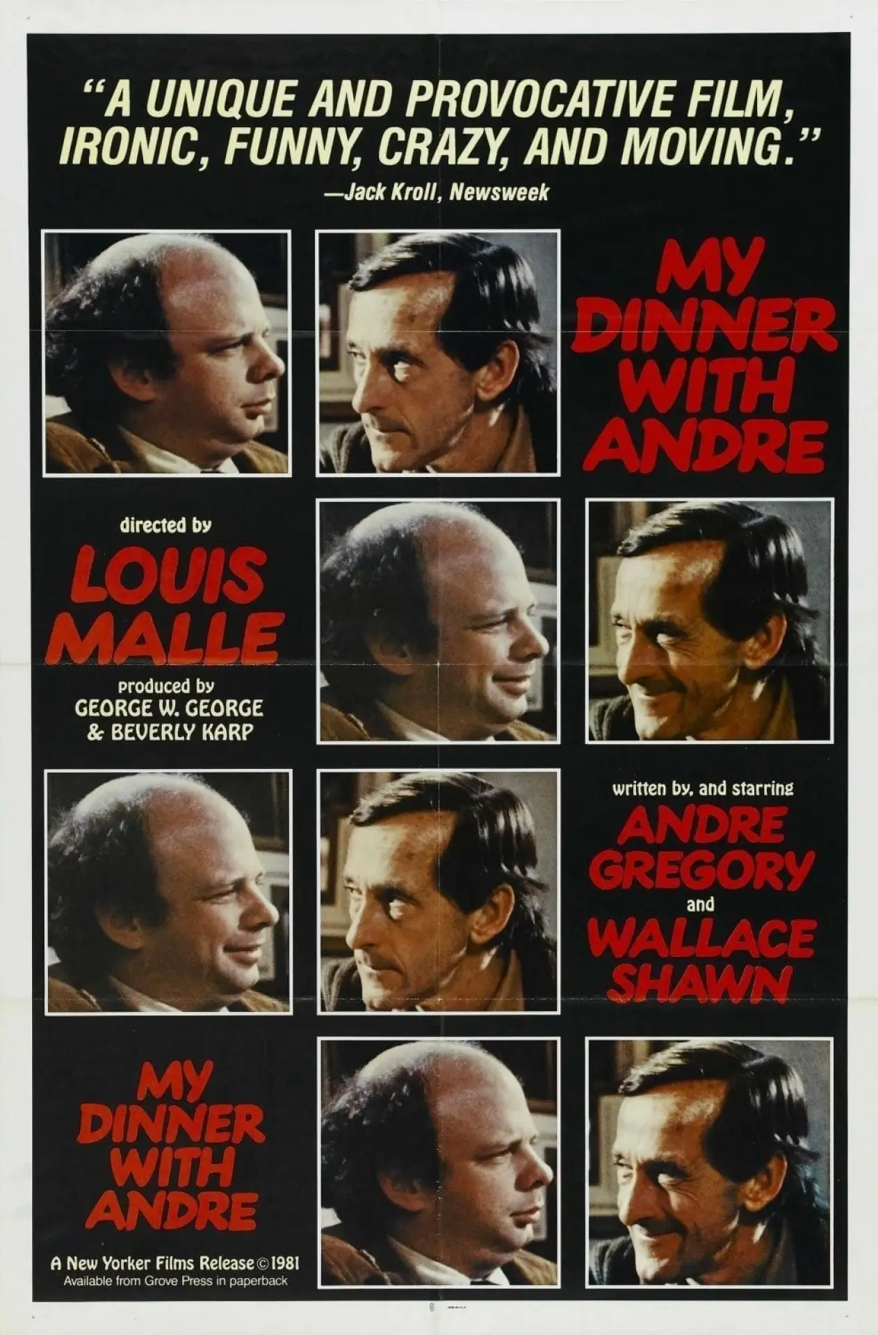 Movie poster "My Dinner with Andre"