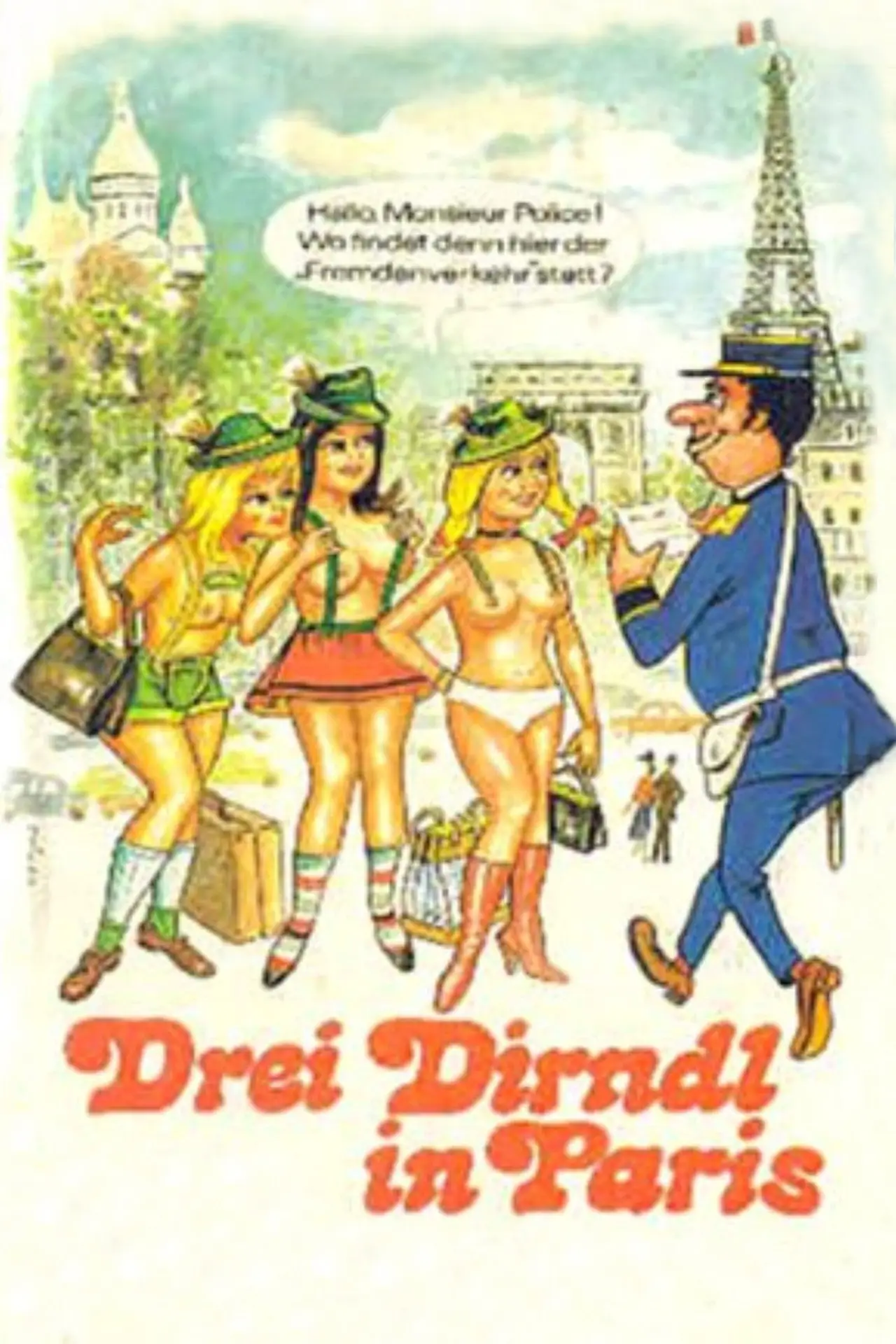 Movie poster "Drei Dirndl in Paris"