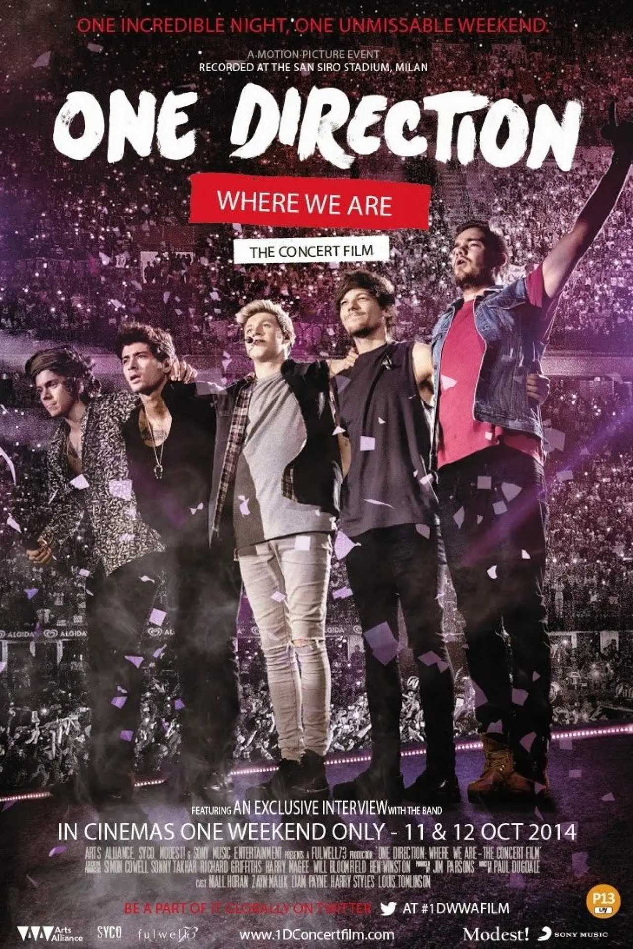 Movie poster "One Direction: Where We Are – The Concert Film"