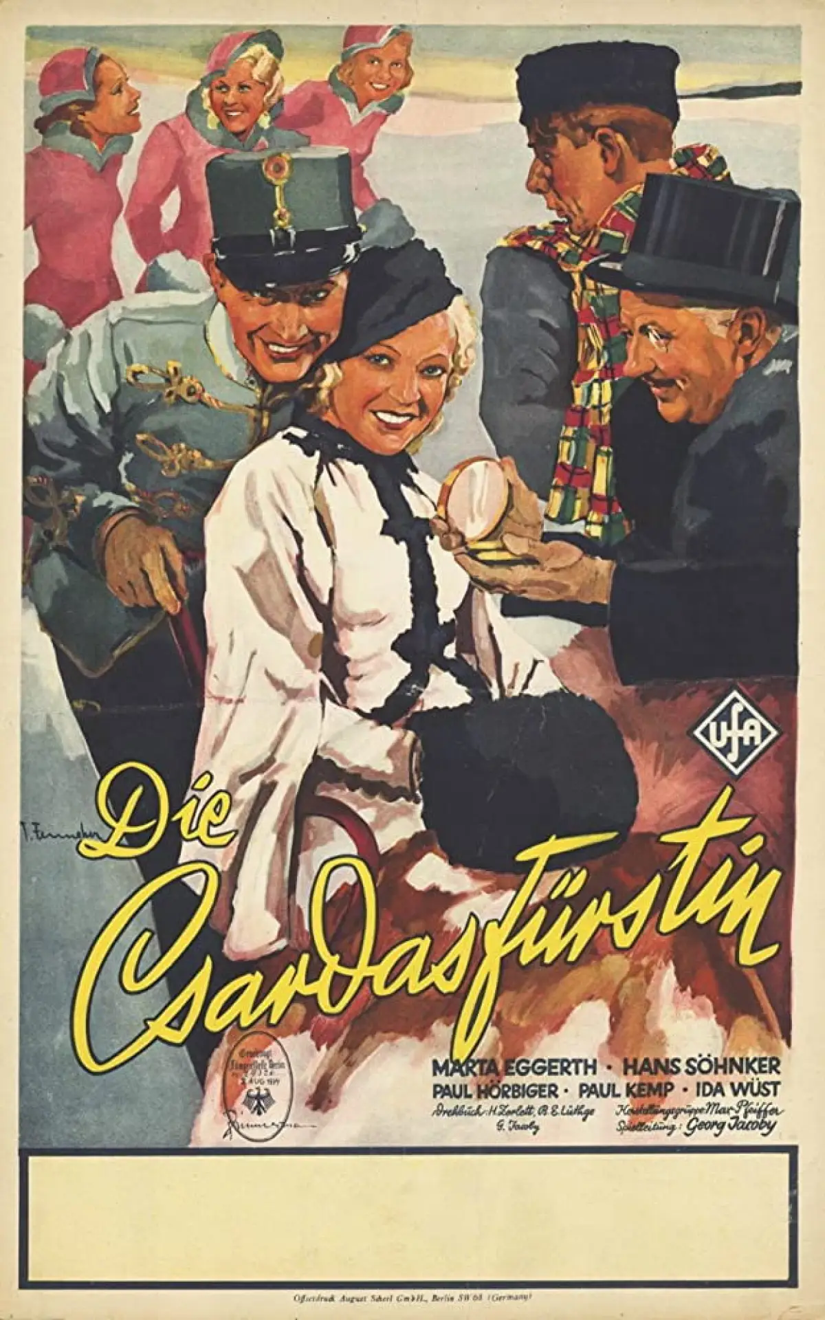 Movie poster "The Csardas Princess"