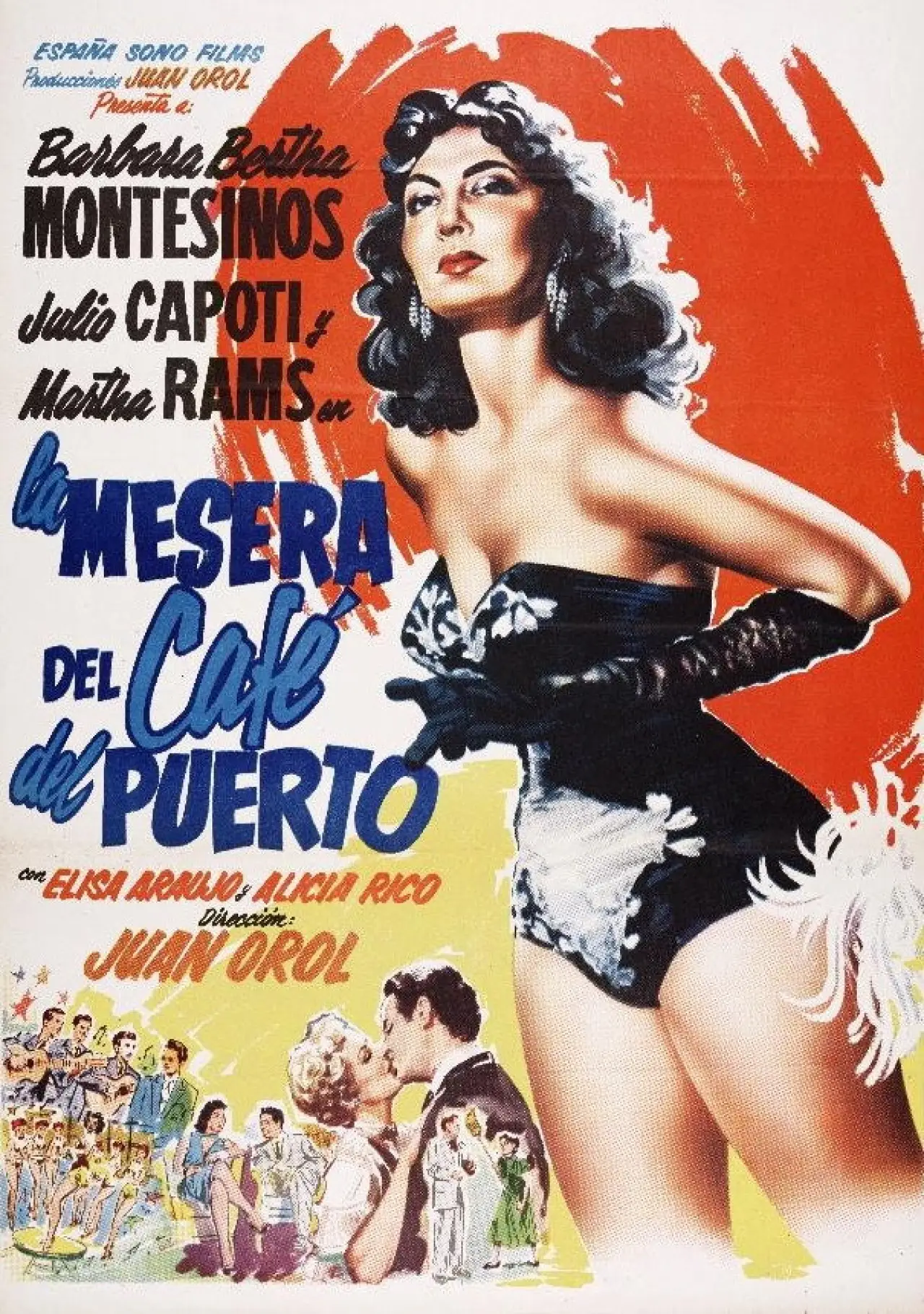 Movie poster "La mesera del café del puerto"