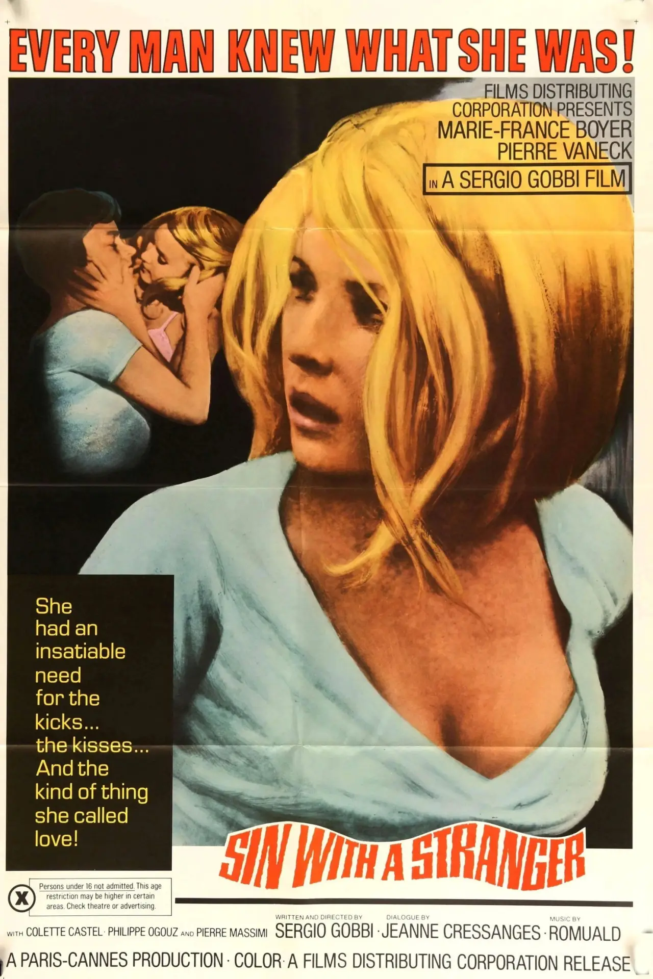 Movie poster "Sin with a Stranger"