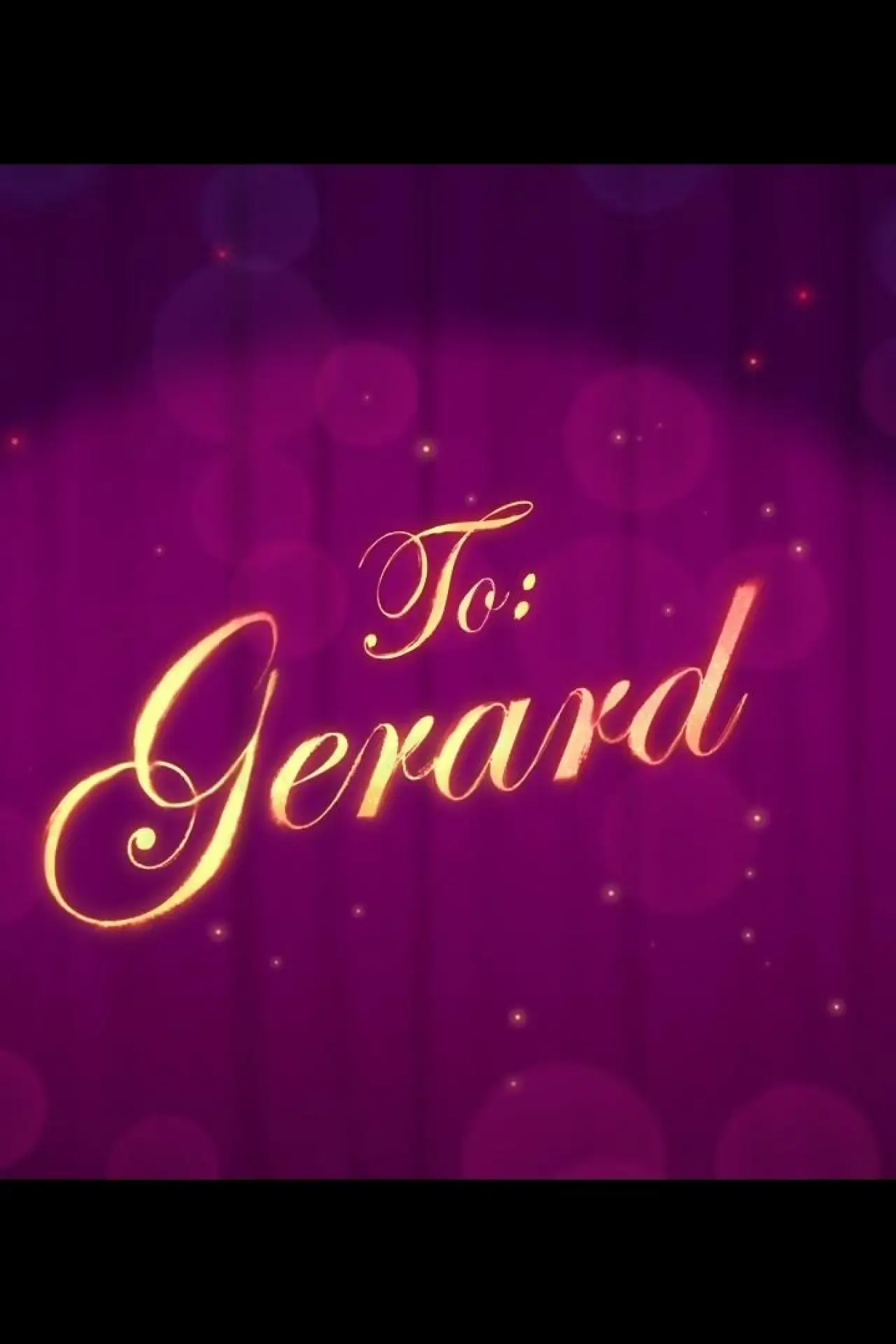 Movie poster "To: Gerard"