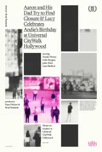 Poster to the movie "Aaron and His Dad Try to Find Closure & Lucy Celebrates Andie’s Birthday at Universal CityWalk Hollywood" #935230