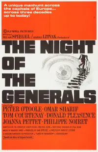 Poster to the movie "The Night of the Generals" #1162565