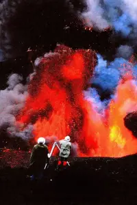 Poster to the movie "The Fire Within: Requiem for Katia and Maurice Krafft" #702636