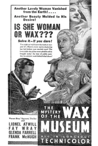 Poster to the movie "Mystery of the Wax Museum" #1094164