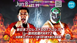 Backdrop to the movie "NJPW Vs. DDT: Toru Yano vs. Super Sasadango Machine, Part 2" #917610