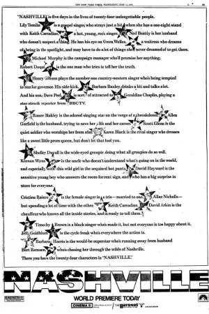 Poster to the movie "Nashville" #623624