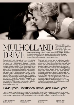 Poster to the movie "Mulholland Drive" #837034