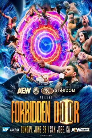 Movie poster "AEW x NJPW x CMLL x Stardom Present Forbidden Door 2026"