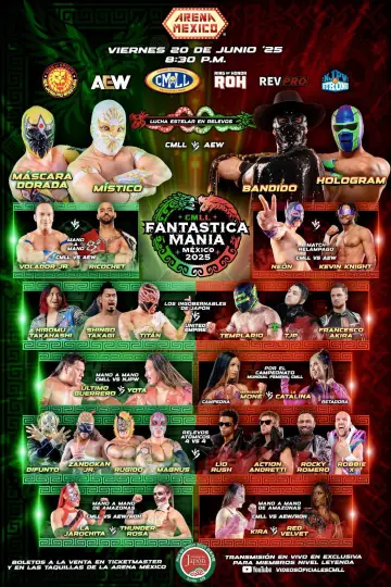 CMLL Presenta NJPW Fantastica Mania México 2025 Poster