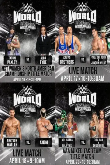 LIVE matches from WWE World: April 19, 2026 Part 2 Poster