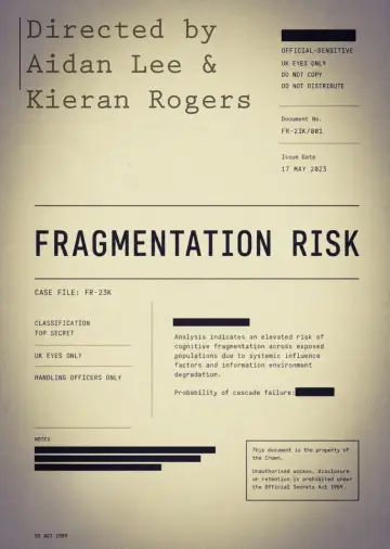 Poster to the movie "Fragmentation Risk" #965746