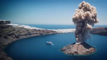 Backdrop to the movie "Volcan de Santorin, l