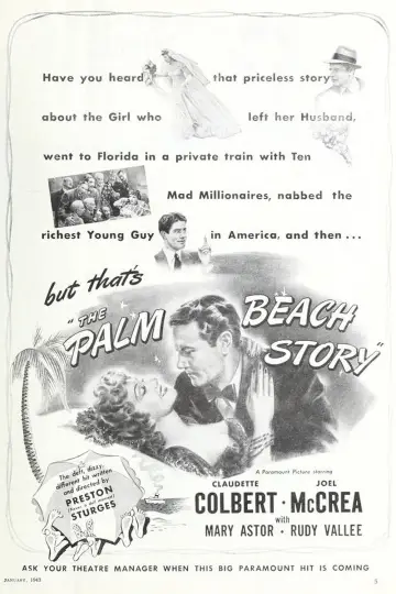 Poster to the movie "The Palm Beach Story" #1869325