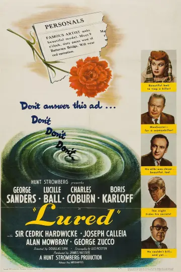 Poster to the movie "Lured" #1059188