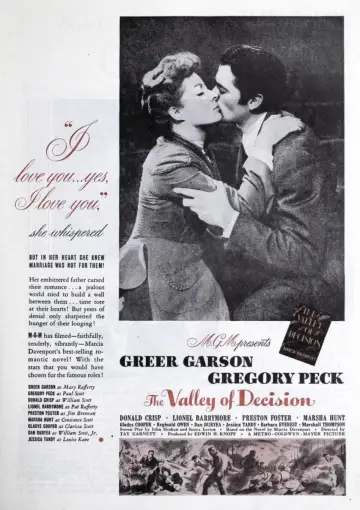 Poster to the movie "The Valley of Decision" #1790461