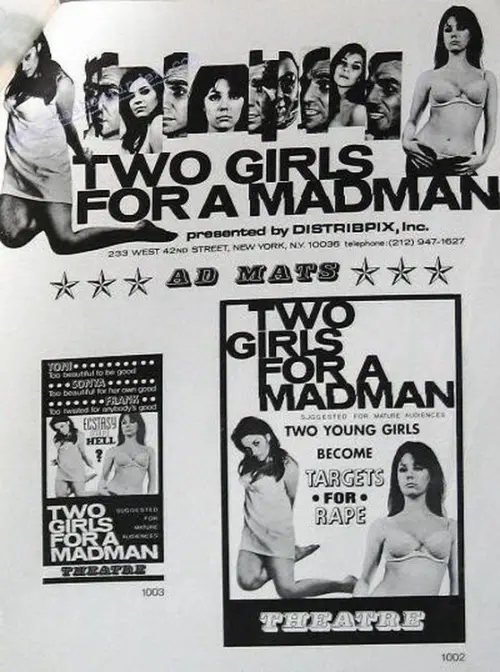 Movie poster "Two Girls for a Madman"
