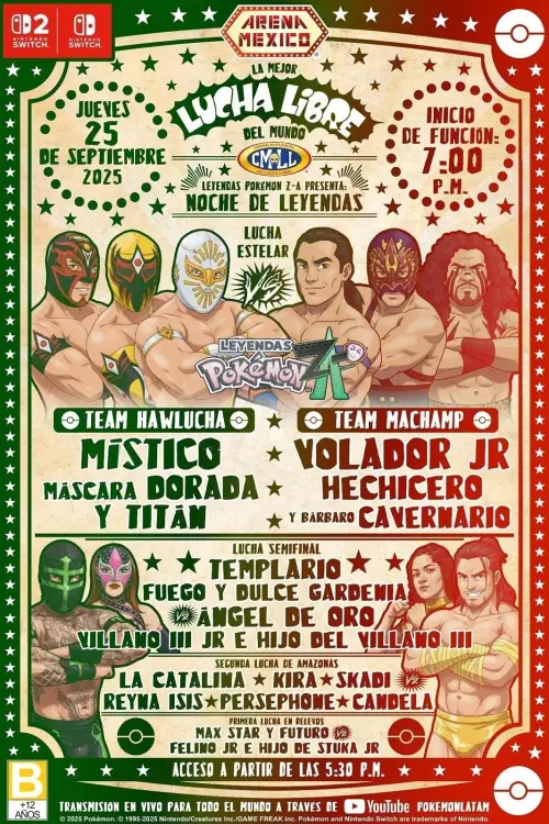Movie poster "CMLL x Pokémon Legends: Z-A"