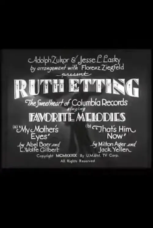 Movie poster "Ruth Etting in Favorite Melodies"