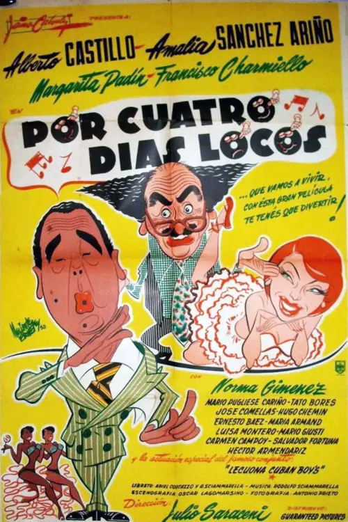 Movie poster "Por cuatro días locos"